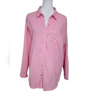 BE COOL 100% Cotton Button-Down Shirt In Light Pink. Size S/M